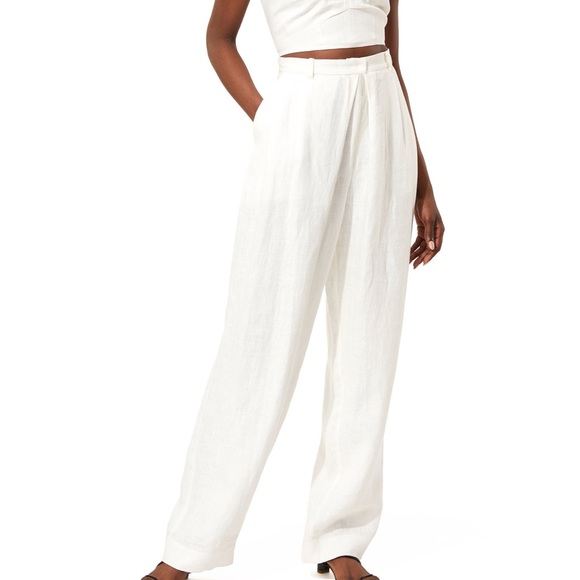 Mara Hoffman Eldora linen pant white size 8 - Picture 1 of 4